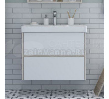 Тумба под раковину без столешницы AQUATON Сканди 80 белая, дуб верона