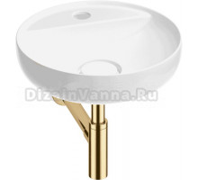 Накладная раковина Wellsee Chalice Perfection 201001193 42, с сифоном и выпуском, глянцевый белый, золото