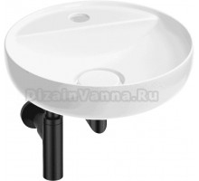 Накладная раковина Wellsee Chalice Perfection 201001197 42, с сифоном и выпуском, глянцевый белый, матовый черный