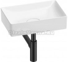 Накладная раковина Wellsee Pure BY Wellsee 201001217 42, с сифоном и выпуском, глянцевый белый, матовый черный