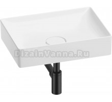 Накладная раковина Wellsee Pure BY Wellsee 201001227 50, с сифоном и выпуском, глянцевый белый, матовый черный