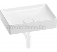 Накладная раковина Wellsee Pure BY Wellsee 201001230 50, с сифоном и выпуском, глянцевый белый, матовый белый