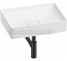 Накладная раковина Wellsee Pure BY Wellsee 201001242 50, с сифоном и выпуском, глянцевый белый, матовый черный