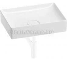 Накладная раковина Wellsee Pure BY Wellsee 201001245 50, с сифоном и выпуском, глянцевый белый, матовый белый