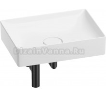 Накладная раковина Wellsee Pure BY Wellsee 201001247 50, с сифоном и выпуском, глянцевый белый, матовый черный