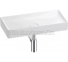 Накладная раковина Wellsee Pure BY Wellsee 201001251 75, с сифоном и выпуском, глянцевый белый, хром