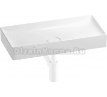 Накладная раковина Wellsee Pure BY Wellsee 201001255 75, с сифоном и выпуском, глянцевый белый, матовый белый