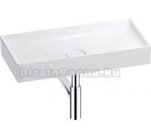 Накладная раковина Wellsee Pure BY Wellsee 201001266 75, с сифоном и выпуском, глянцевый белый, хром