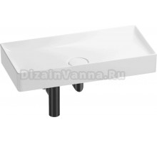 Накладная раковина Wellsee Pure BY Wellsee 201001272 75, с сифоном и выпуском, глянцевый белый, матовый черный