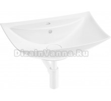 Накладная раковина Wellsee Cerulean 201001380 60, с сифоном и выпуском, глянцевый белый, матовый белый