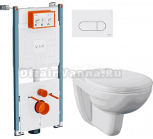 Комплект Унитаз подвесной Norm Fit 6855B099-1777 + Крышка 803-003-709 с микролифтом + Инсталляция VitrA V-Fix Core 732-5800-01PV