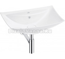 Накладная раковина Wellsee Cerulean 201001391 60, с сифоном и выпуском, глянцевый белый, хром