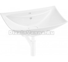 Накладная раковина Wellsee Cerulean 201001395 60, с сифоном и выпуском, глянцевый белый, матовый белый