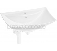 Накладная раковина Wellsee Cerulean 201001400 60, с сифоном и выпуском, глянцевый белый, матовый белый