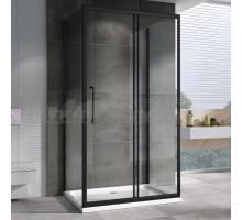 Душевой уголок Abber Schwarzer Diamant AG30120BH-S100B-S100B 120х100, профиль черный, стекло прозрачное