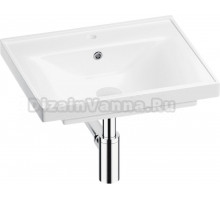 Мебельная раковина Wellsee FreeDom 201001401 50, с сифоном и донным клапаном, глянцевый белый, хром
