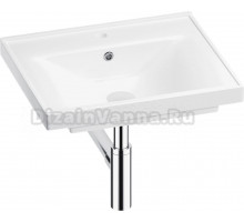 Мебельная раковина Wellsee FreeDom 201001416 50, с сифоном и донным клапаном, глянцевый белый, хром