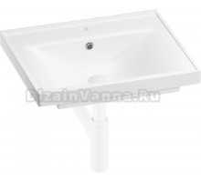 Мебельная раковина Wellsee FreeDom 201001420 50, с сифоном и донным клапаном, глянцевый белый, матовый белый