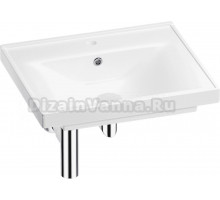 Мебельная раковина Wellsee FreeDom 201001421 50, с сифоном и донным клапаном, глянцевый белый, хром