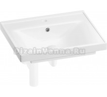 Мебельная раковина Wellsee FreeDom 201001425 50, с сифоном и донным клапаном, глянцевый белый, матовый белый