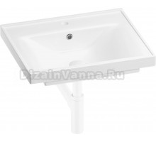 Мебельная раковина Wellsee FreeDom 201001445 55, с сифоном и донным клапаном, глянцевый белый, матовый белый