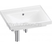 Мебельная раковина Wellsee FreeDom 201001446 55, с сифоном и донным клапаном, глянцевый белый, хром