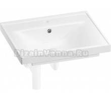 Мебельная раковина Wellsee FreeDom 201001450 55, с сифоном и донным клапаном, глянцевый белый, матовый белый