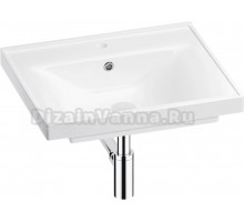 Мебельная раковина Wellsee FreeDom 201001451 60, с сифоном и донным клапаном, глянцевый белый, хром