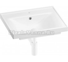 Мебельная раковина Wellsee FreeDom 201001455 60, с сифоном и донным клапаном, глянцевый белый, матовый белый