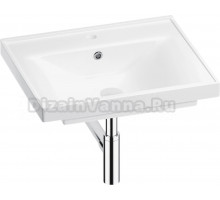 Мебельная раковина Wellsee FreeDom 201001466 60, с сифоном и донным клапаном, глянцевый белый, хром