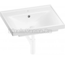 Мебельная раковина Wellsee FreeDom 201001470 60, с сифоном и донным клапаном, глянцевый белый, матовый белый