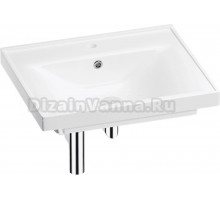 Мебельная раковина Wellsee FreeDom 201001471 60, с сифоном и донным клапаном, глянцевый белый, хром