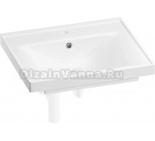 Мебельная раковина Wellsee FreeDom 201001475 60, с сифоном и донным клапаном, глянцевый белый, матовый белый