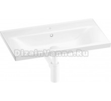 Мебельная раковина Wellsee FreeDom 201001480 65, с сифоном и донным клапаном, глянцевый белый, матовый белый