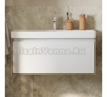 Тумба под раковину без столешницы AQUATON Либерти 90 дуб эльвезия, белый глянец