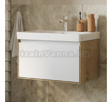 Тумба под раковину без столешницы AQUATON Либерти 70 дуб эльвезия, белый глянец