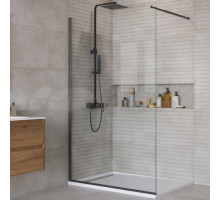 Душевая перегородка BelBagno Kraft 120 см, профиль матовый черный, стекло прозрачное