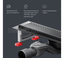 Душевой трап (лоток) AM.PM MasterFlow Cut Gradient 40 см, черный матовый