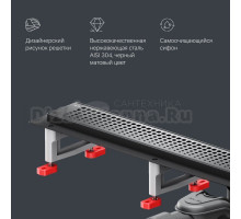 Душевой трап (лоток) AM.PM MasterFlow Cut Gradient 80 см, черный матовый