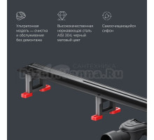 Душевой трап (лоток) AM.PM MasterFlow Slim line 100 см, черный матовый