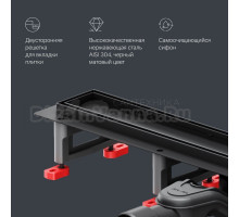 Душевой трап (лоток) AM.PM MasterFlow Tile 60 см, черный матовый