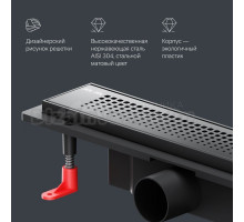 Душевой трап (лоток) AM.PM PrimeFlow Cut Gradient 40 см, черный матовый