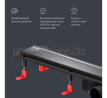 Душевой трап (лоток) AM.PM PrimeFlow Cut Gradient 80 см, черный матовый