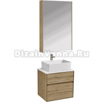 Мебель для ванной комнаты AQUATON Либерти 60 со столешницей белый глянец, раковина Mila 35