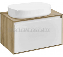 Тумба с раковиной AQUATON Либерти 70 со столешницей дуб эльвезия, раковина Лола 60