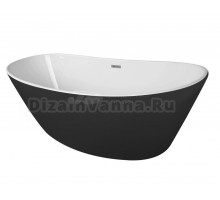 Ванна акриловая Azario EASTON 1800x820x600 белая с черными внешними стенками, свободностоящая, в комплекте с сифоном и металлической рамой (AZ-1337B)