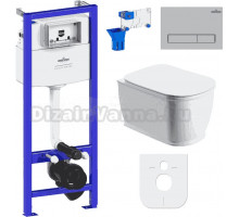 Комплект Lavinia Boho Унитаз подвесной Bell Pro Rimless 3301101R + Крышка-сиденье Bell Pro 33290100 с микролифтом + Инсталляция RelFix 38010010 + Кнопка RelFix 380501MC матовый хром + Дозатор RelFix 38040010