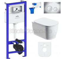 Комплект Lavinia Boho Унитаз подвесной Bell Pro Rimless 3301101R + Крышка-сиденье Bell Pro 33290100 с микролифтом + Инсталляция RelFix 38010010 + Кнопка RelFix 3805002C хром + Дозатор RelFix 38040010