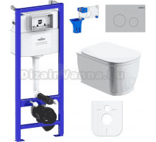 Комплект Lavinia Boho Унитаз подвесной Bell Pro Rimless 3301101R + Крышка-сиденье Bell Pro 33290100 с микролифтом + Инсталляция RelFix 38010010 + Кнопка RelFix 380502MC матовый хром + Дозатор RelFix 38040010