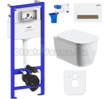 Комплект Lavinia Boho Унитаз подвесной Bell Pro Rimless 3301101R + Крышка-сиденье Bell Pro 33290100 с микролифтом + Инсталляция RelFix 38010010 + Кнопка RelFix 38050603 белая, светлое дерево + Дозатор RelFix 38040010